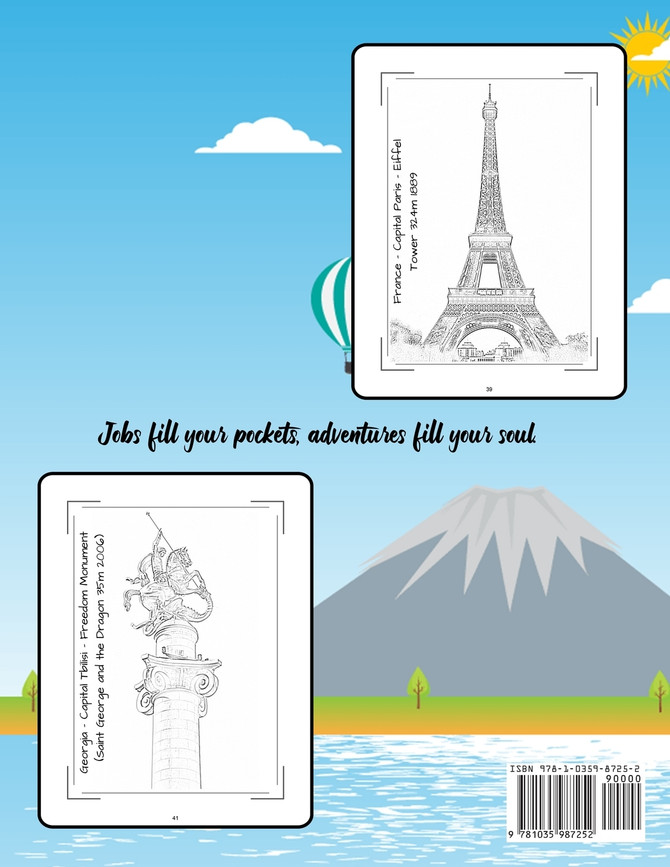 Travel Around The World Coloring Book
