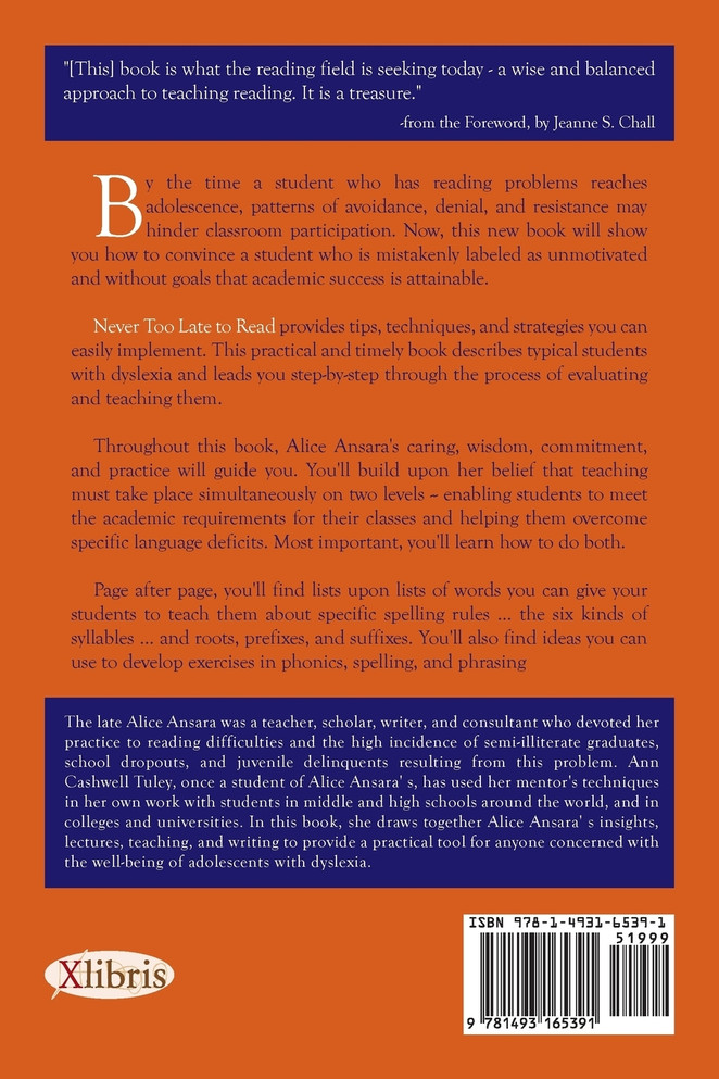 Never Too Late to Read