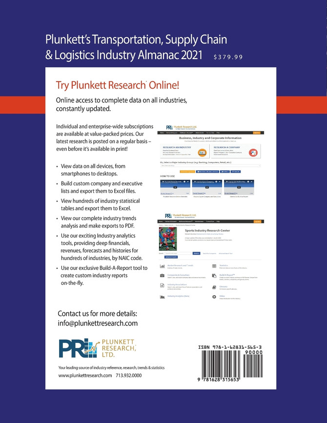Plunkett's Transportation, Supply Chain & Logistics Industry Almanac 2021