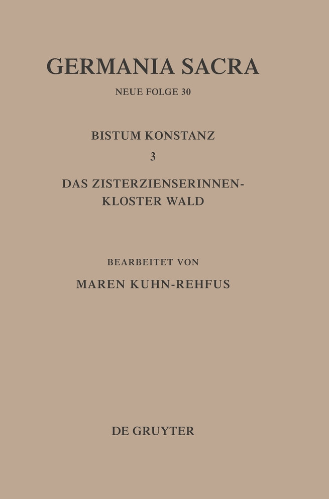 Germania Sacra, Bd 30, Die Bistümer der Kirchenprovinz Mainz. Bistum Konstanz 3