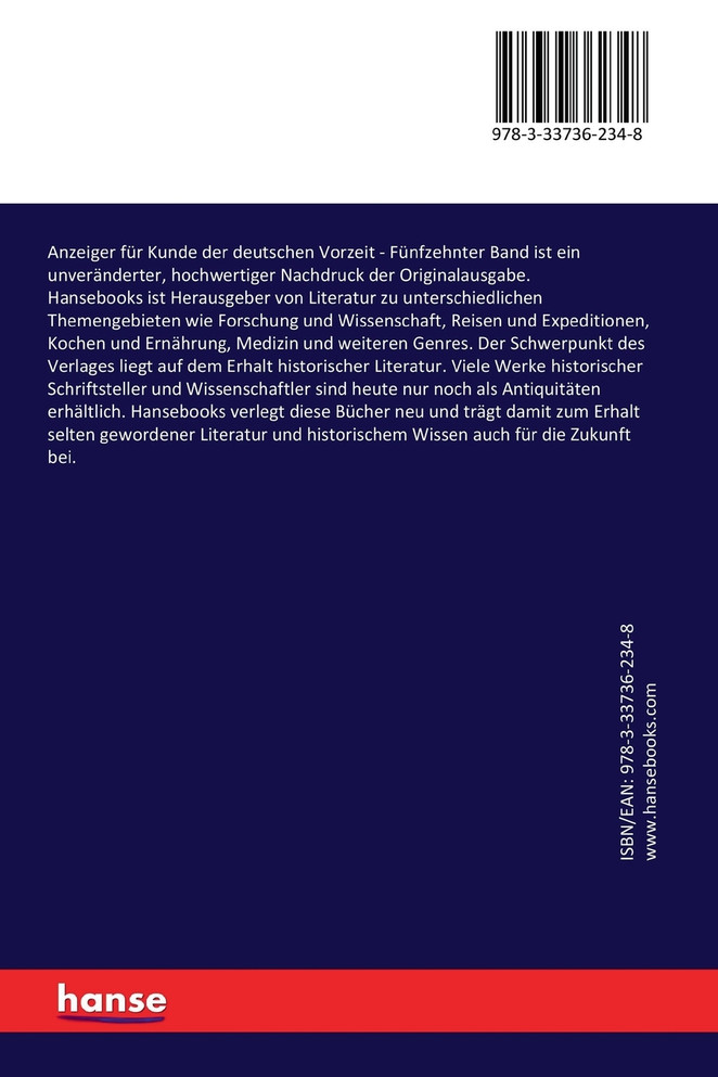 Anzeiger für Kunde der deutschen Vorzeit