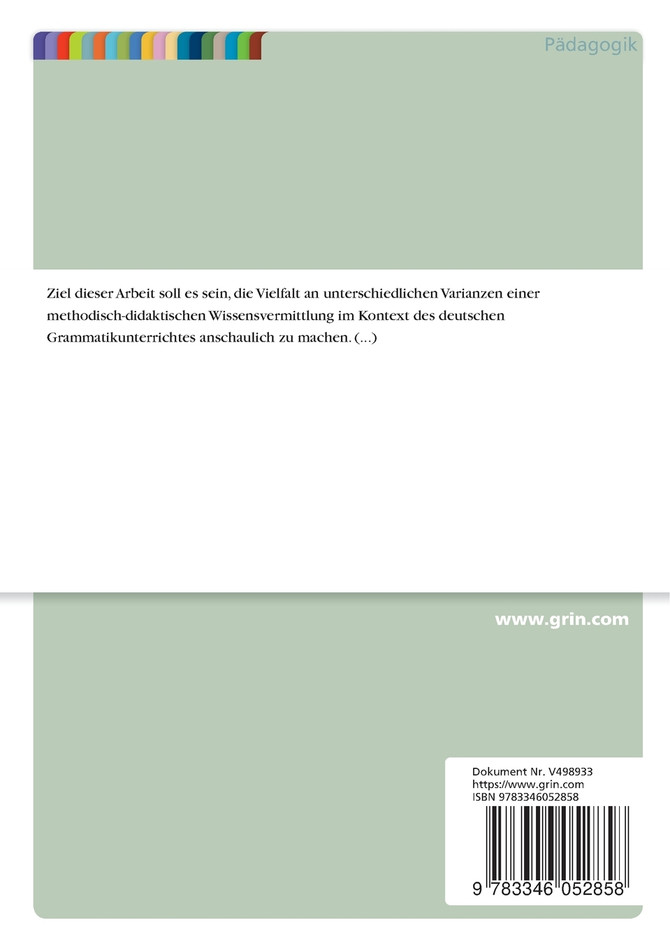 Der Konjunktiv im Schulunterricht. Ein Vergleich zweier Schulgrammatiken