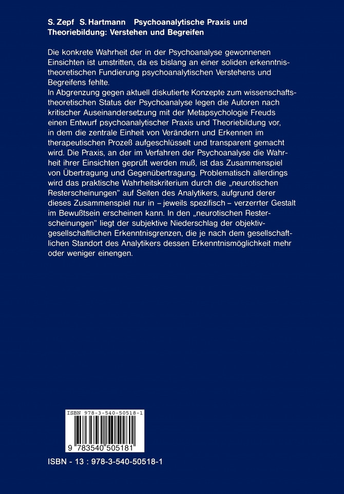 Psychoanalytische Praxis und Theoriebildung