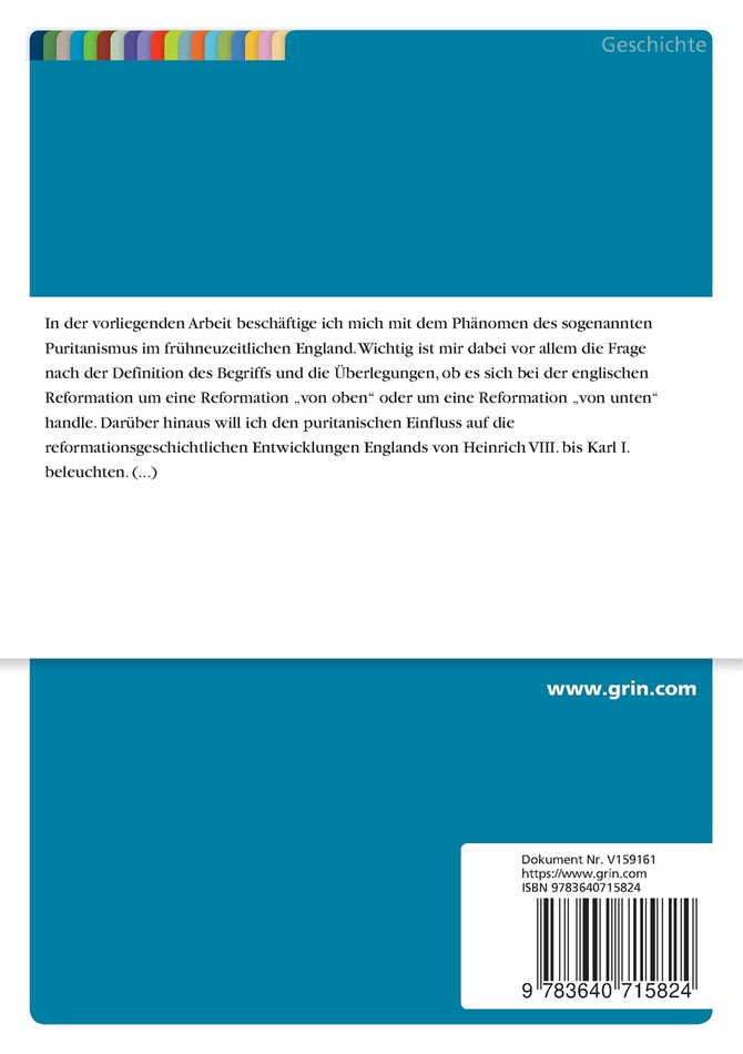 Der englische Puritanismus