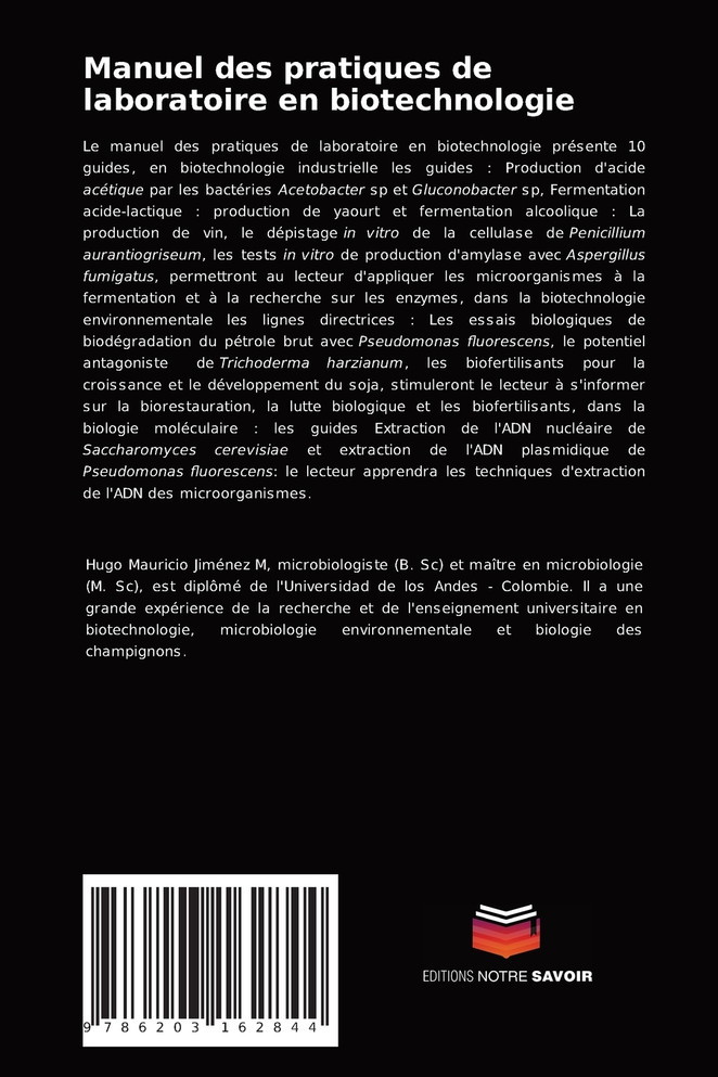 Manuel des pratiques de laboratoire en biotechnologie