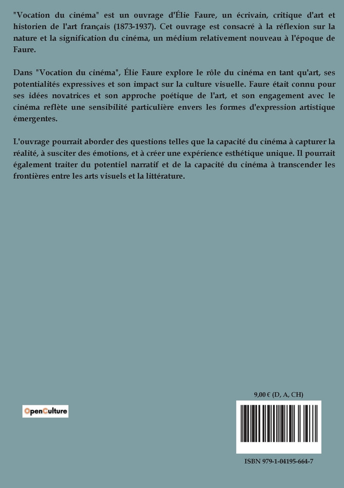 Vocation du cinéma