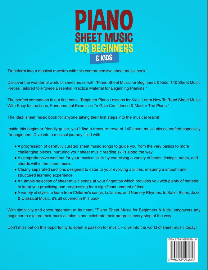 Piano Sheet Music for Beginners & Kids