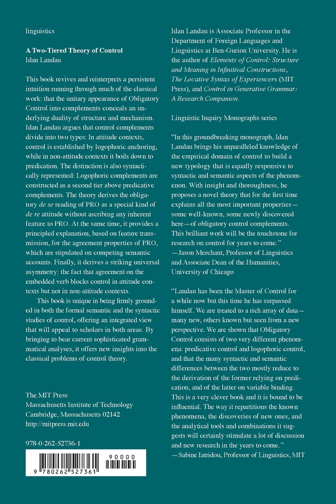A Two-Tiered Theory of Control