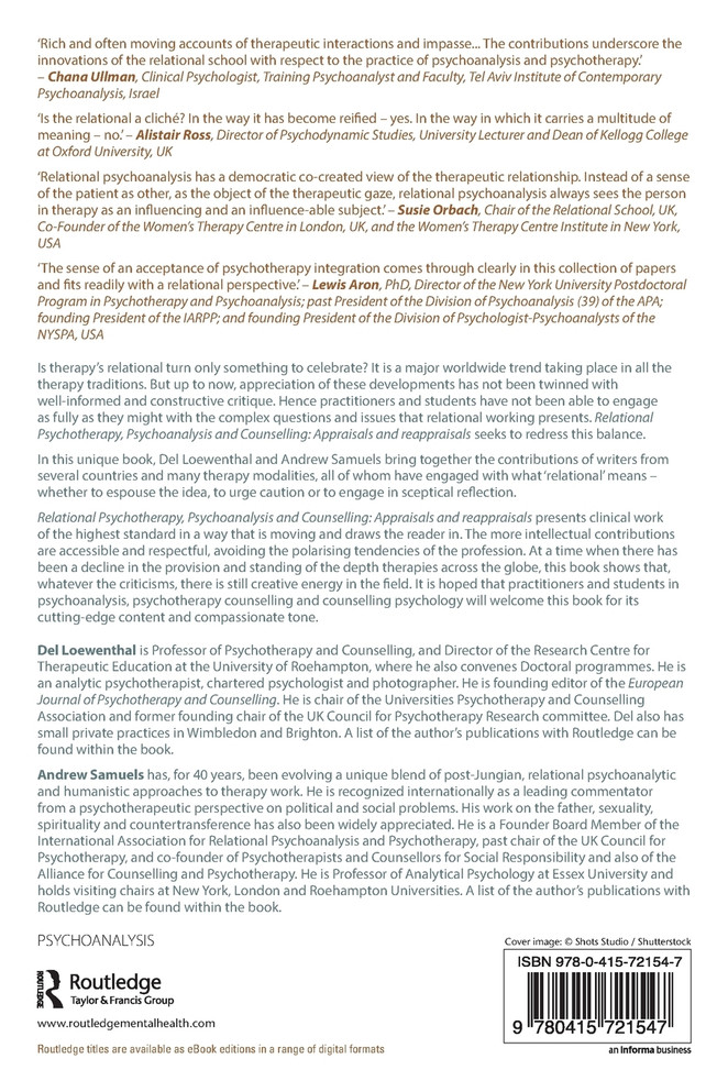 Relational Psychotherapy, Psychoanalysis and Counselling