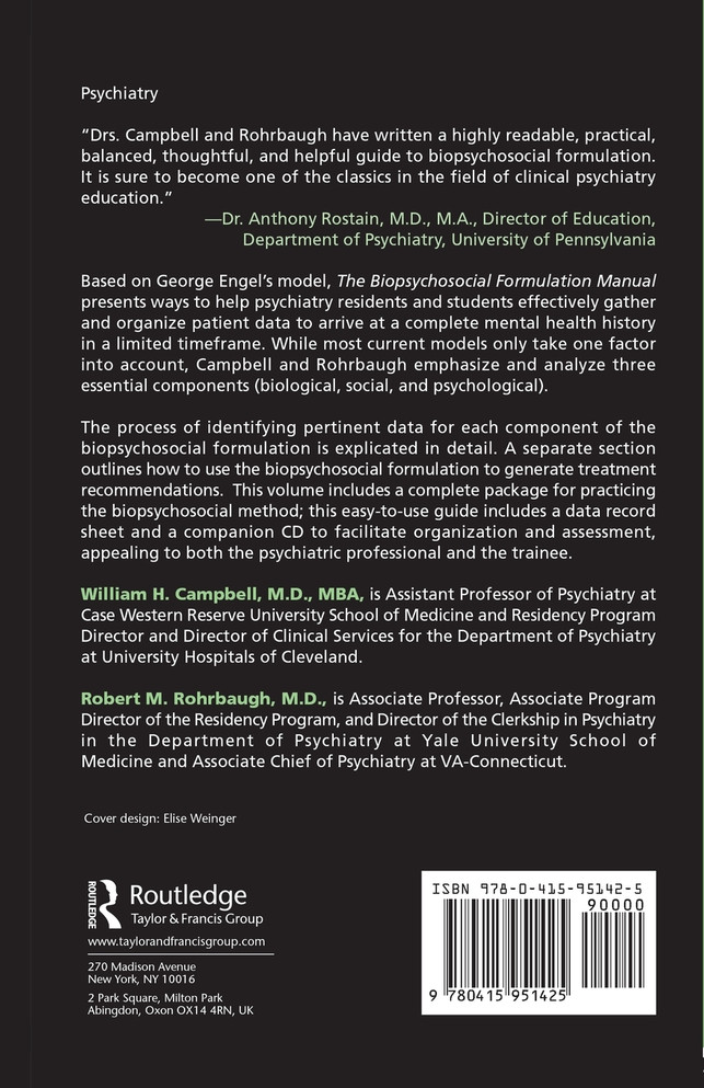 The Biopsychosocial Formulation Manual