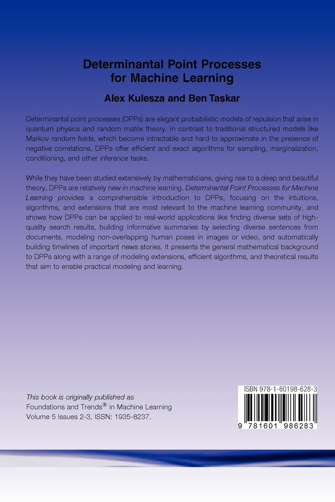 Determinantal Point Processes for Machine Learning
