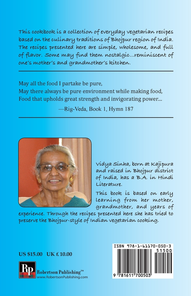 Vidya Sinha's Cookbook Indian Vegetarian Recipes of Bhojpur