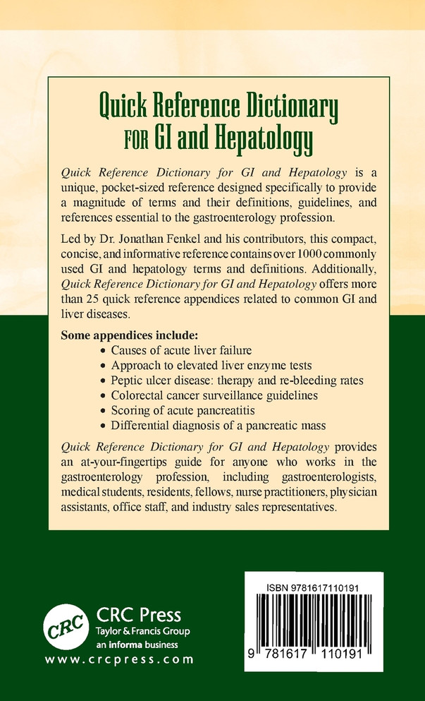 Quick Reference Dictionary for GI and Hepatology