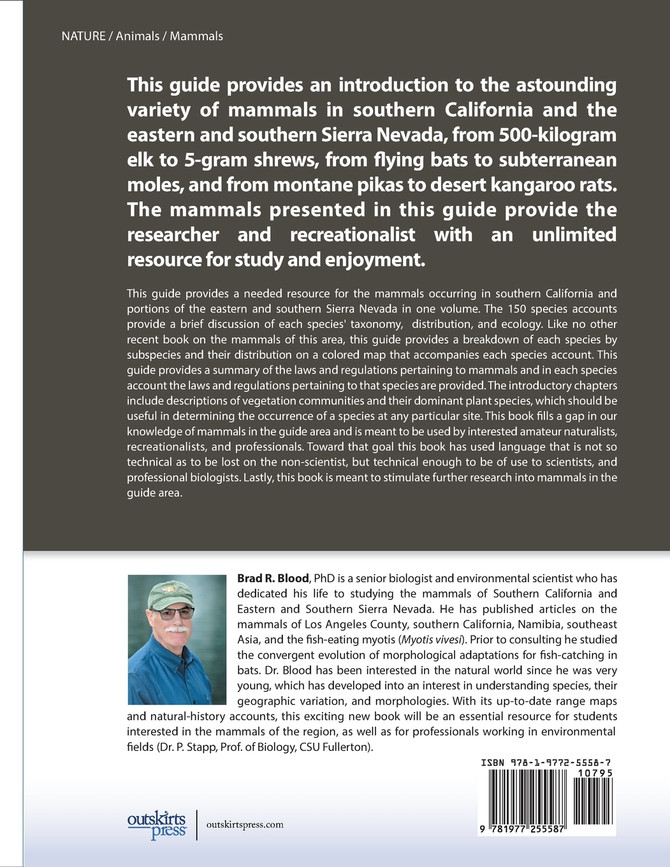Guide to the Terrestrial Mammals of Southern California and Eastern and Southern Sierra Nevada