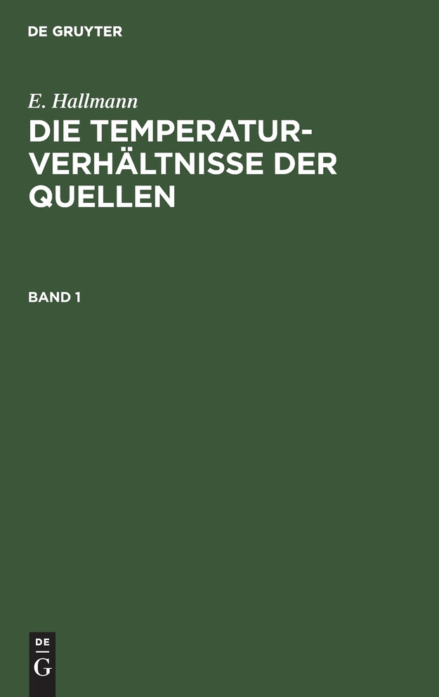 Die Temperaturverhältnisse der Quellen