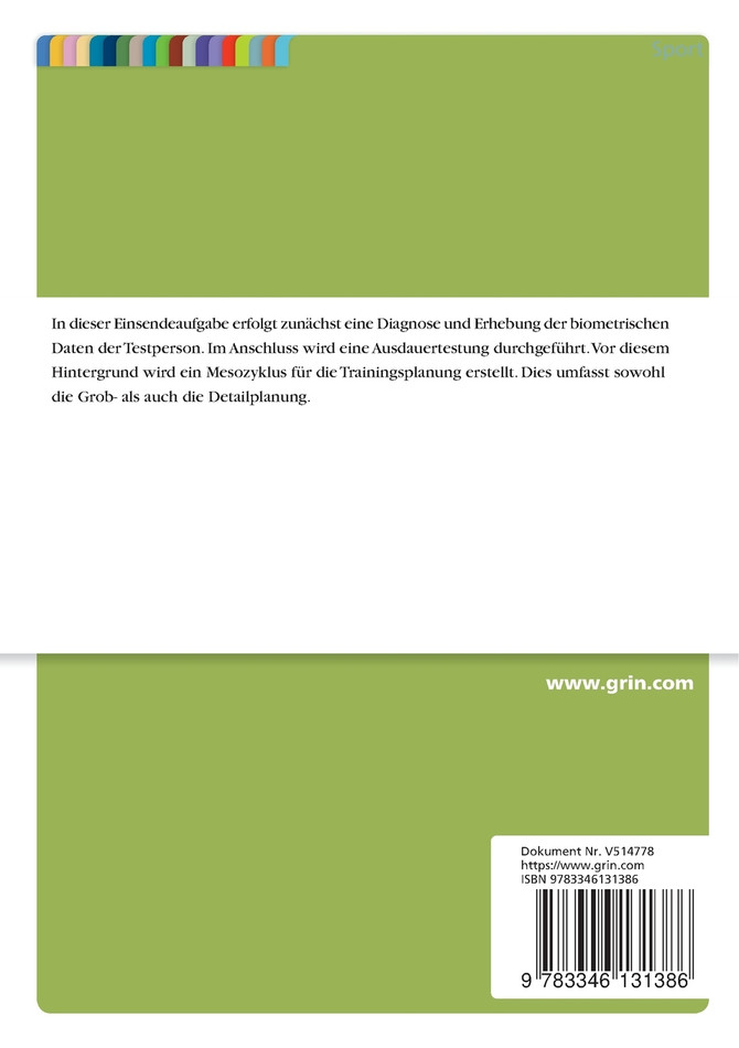 Leistungsdiagnostik und Mesozyklusplanung für das Ausdauertraining