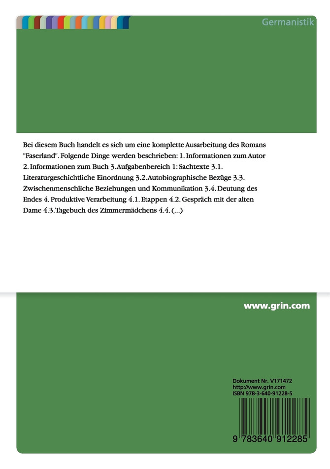 Ausarbeitung zu Christian Krachts "Faserland"