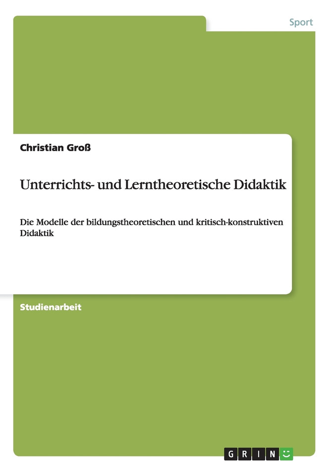 Unterrichts- und Lerntheoretische Didaktik