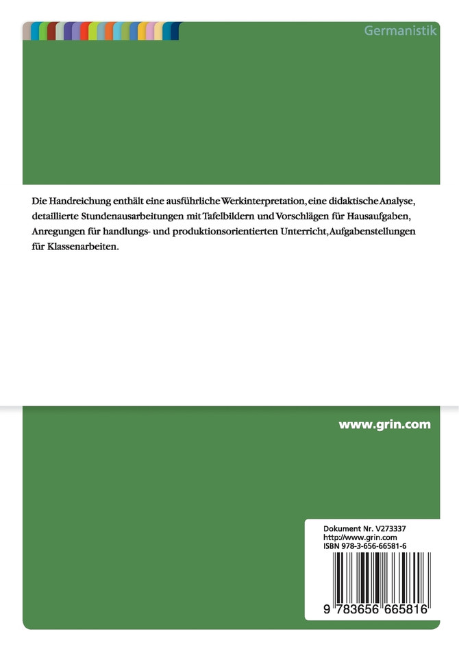 Handreichung für den Deutschunterricht zu Siegfried Lenz