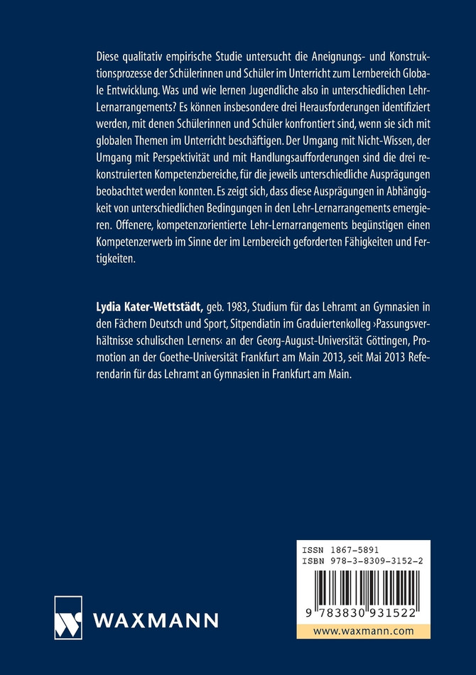 Unterricht im Lernbereich Globale Entwicklung