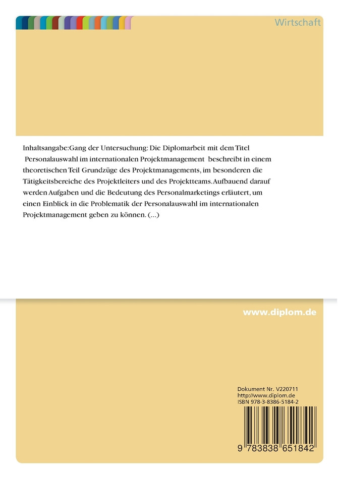 Personalauswahl im internationalen Projektmanagement