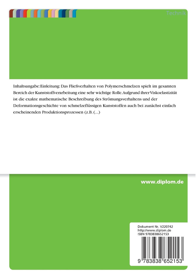 Vergleich des Fließverhaltens verschiedener Polymerer mit Hilfe der Laser-Doppler-Anemometrie