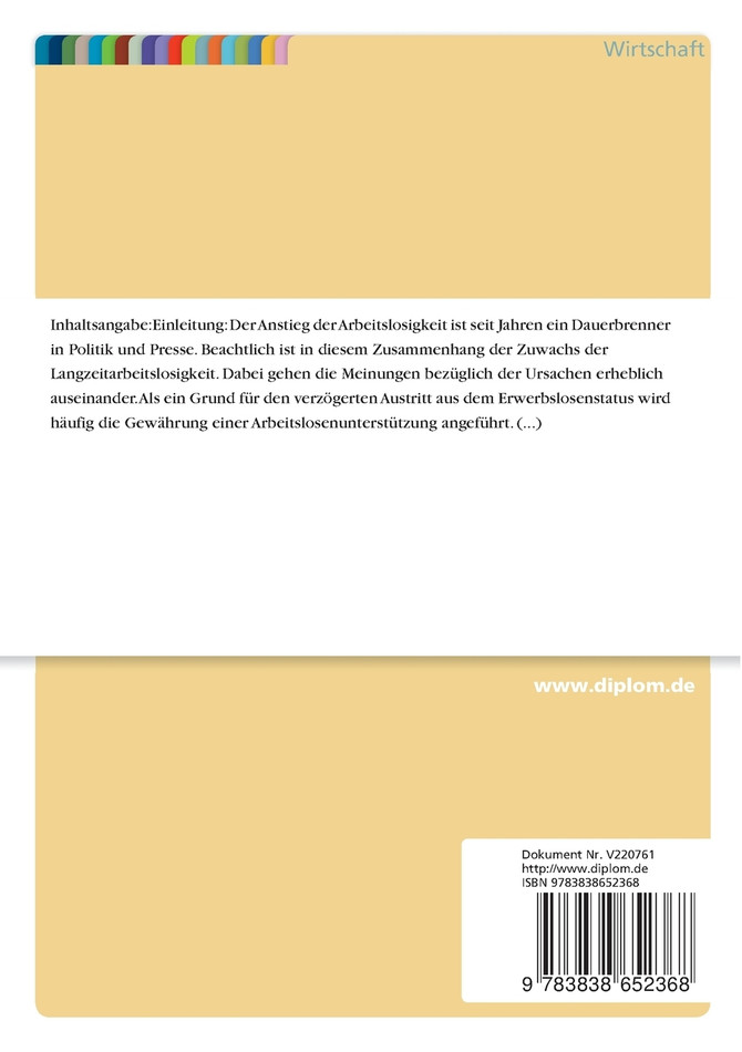 Anreizwirkungen der Arbeitslosenversicherung