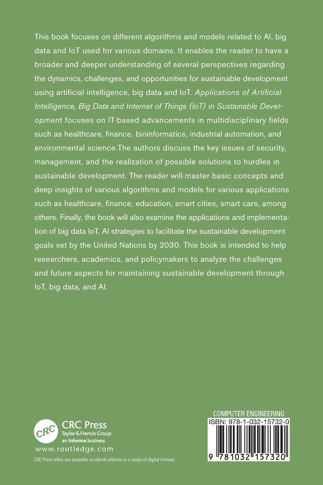 Applications of Artificial Intelligence, Big Data and Internet of Things in Sustainable Development