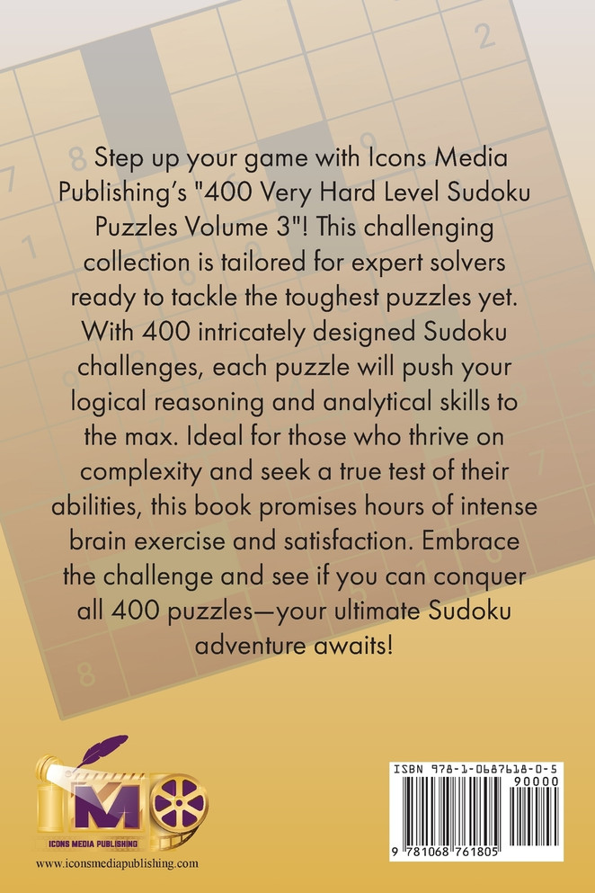 400 Very Hard Level Sudoku Puzzles Volume 3