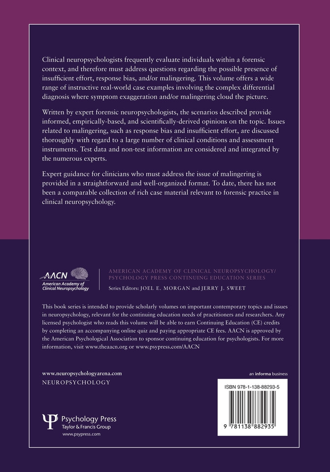 Neuropsychology of Malingering Casebook