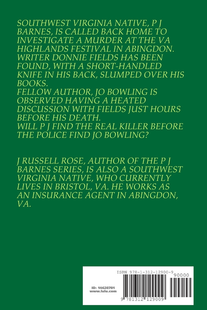 MURDER AT THE FESTIVAL A P J BARNES MYSTERY