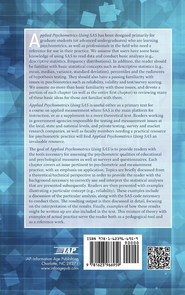 Applied Psychometrics Using SAS (Hc)