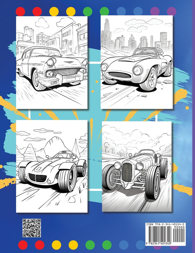 Sports Cars Coloring Book for Kids