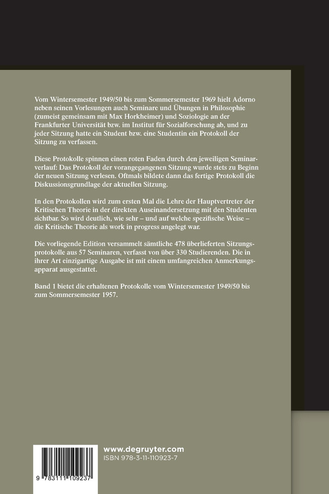 Wintersemester 1949/50 - Sommersemester 1957