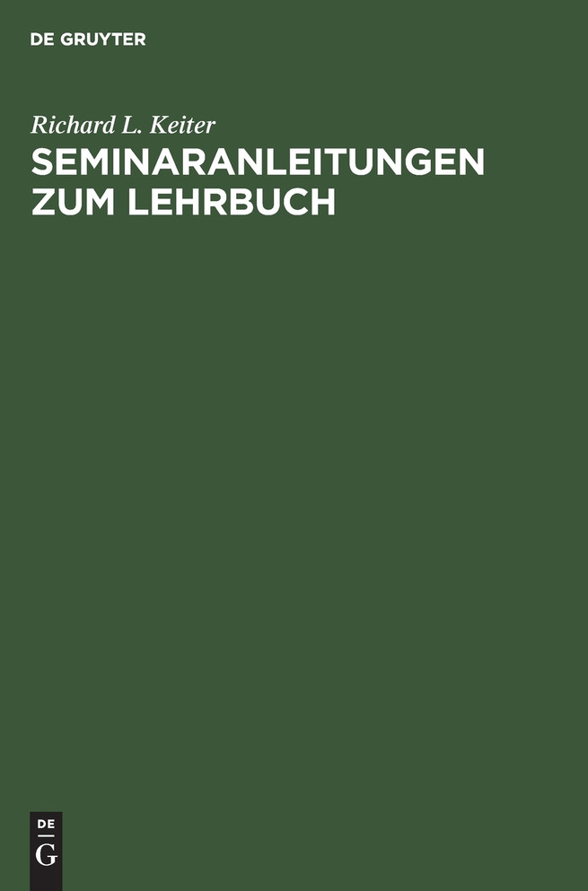 Seminaranleitungen zum Lehrbuch