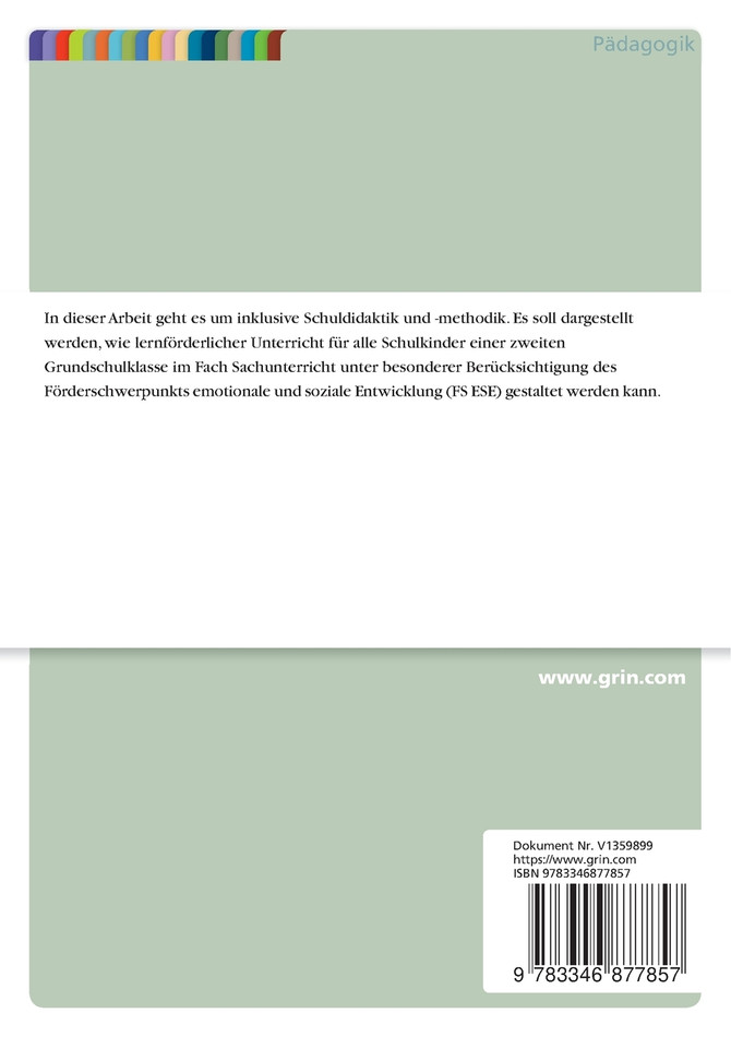 Methodik und Didaktik in der Heilpädagogik. Inklusive Schuldidaktik mit dem Förderschwerpunkt emotionale und soziale Entwicklung