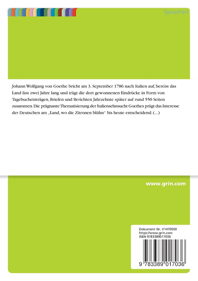 Goethes "Italienische Reise". Ein Werk der Weimarer Klassik?