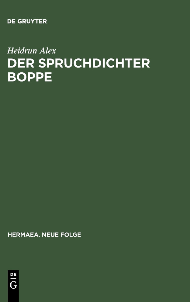 Der Spruchdichter Boppe