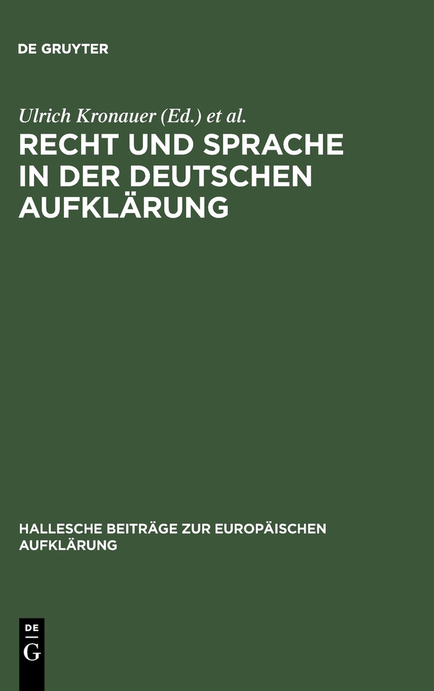 Recht und Sprache in der deutschen Aufklärung
