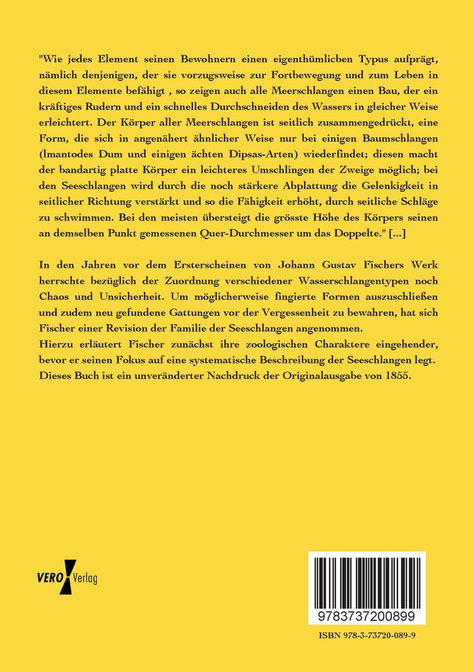 Die Familie der Seeschlangen systematisch beschrieben