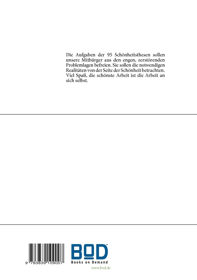 95 SCHÖNHEITSBEWUSSTSEINSTHESEN