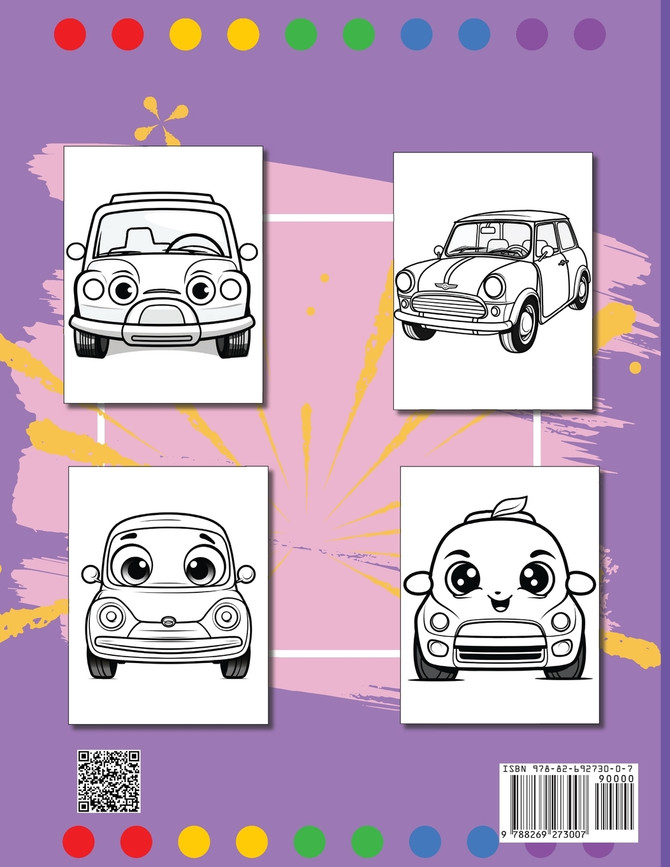 Cute Cars Coloring Book for Boys