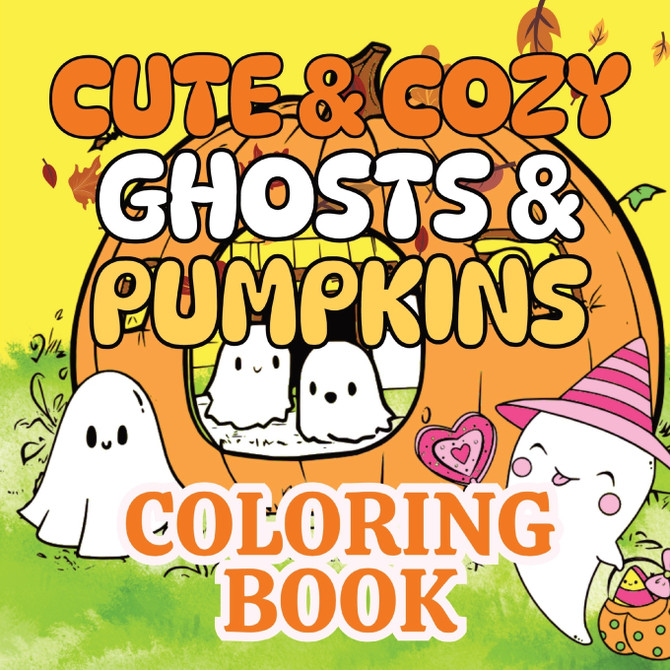 Cute & Cozy Ghosts & Pumpkins Coloring Book