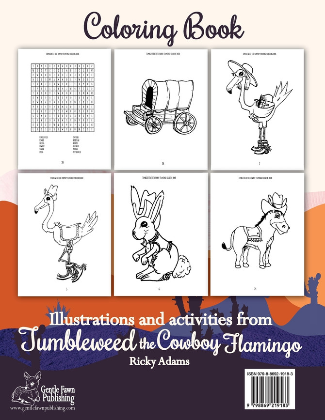 Tumbleweed the Cowboy Flamingo Coloring Book