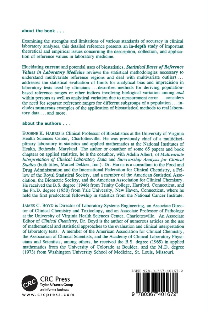 Statistical Bases of Reference Values in Laboratory Medicine