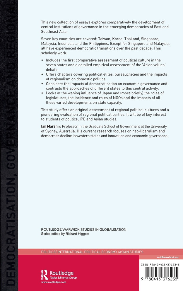 Democratisation, Governance and Regionalism in East and Southeast Asia