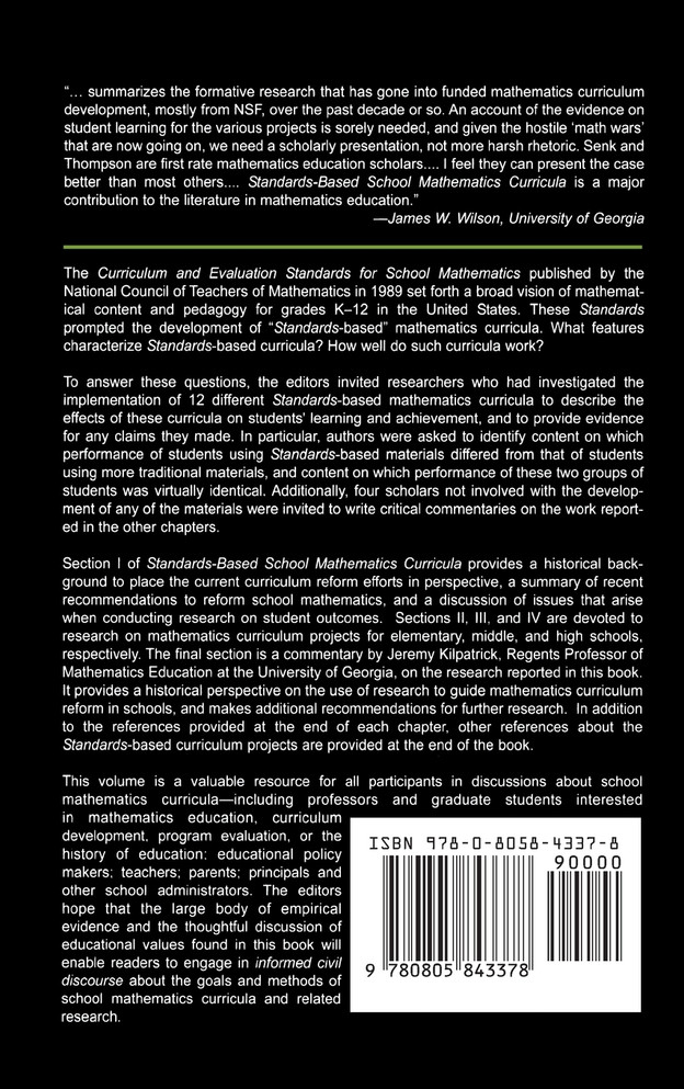 Standards-based School Mathematics Curricula