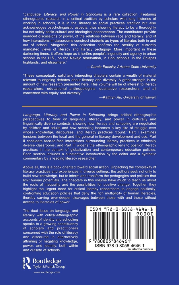Language, Literacy, and Power in Schooling