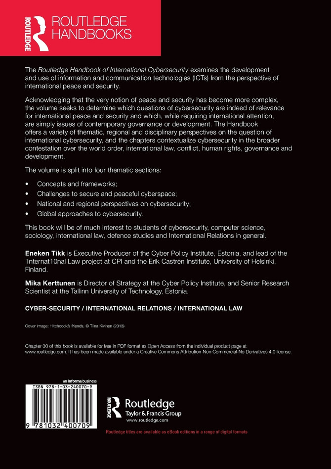 Routledge Handbook of International Cybersecurity