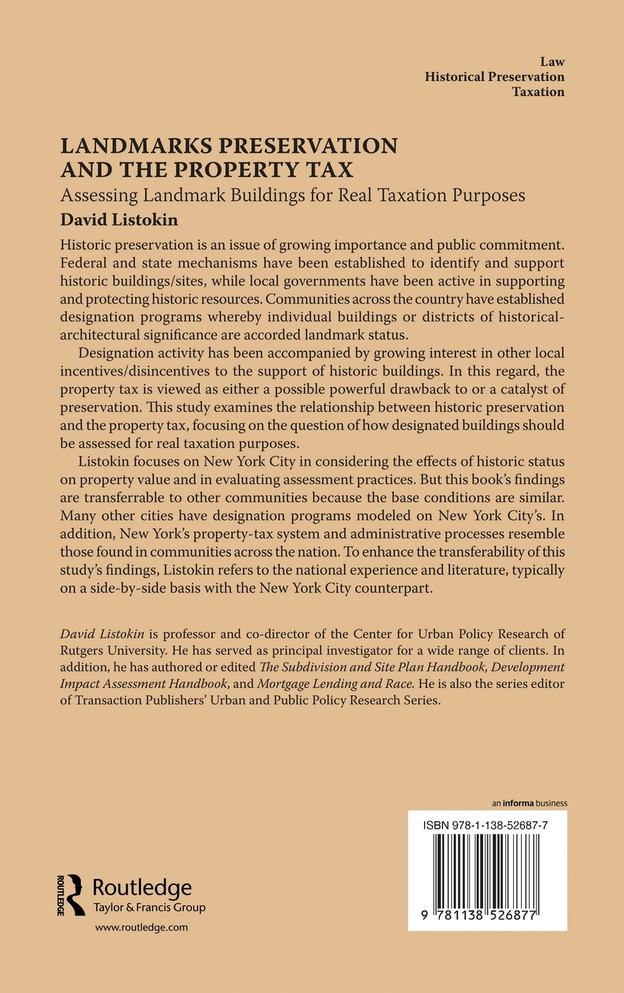 Landmarks Preservation and the Property Tax